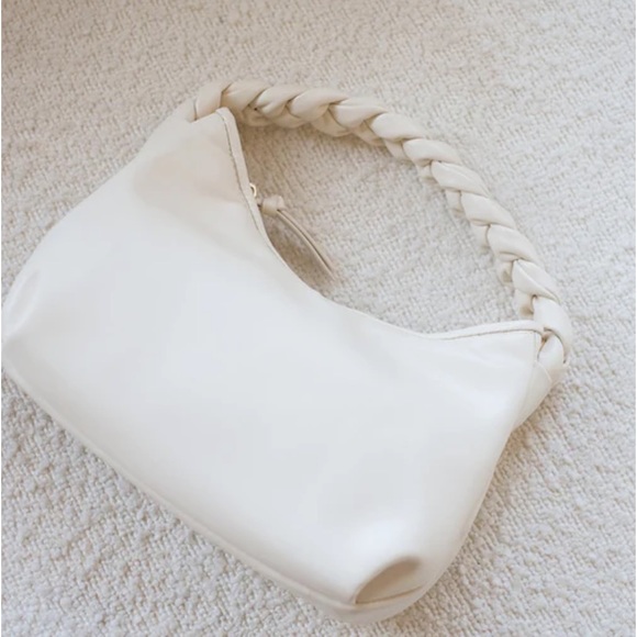 Billini Handbags - Billini White Braided Shoulder Bag